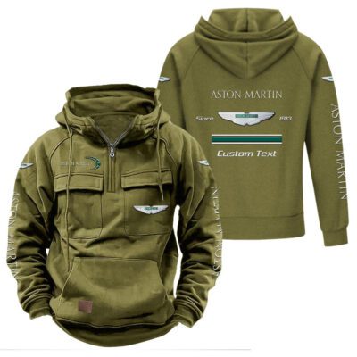 Aston Martin Vintage Quarter Zip Hoodie Retro Hoodie LQZ1109 3