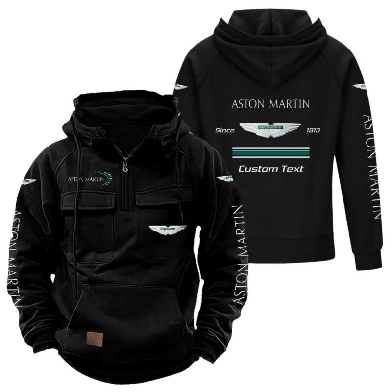 Aston-Martin Vintage Quarter Zip Hoodie Retro Hoodie LQZ1109