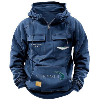 Aston Martin Vintage Quarter Zip Hoodie Retro Hoodie LQZ1436 2