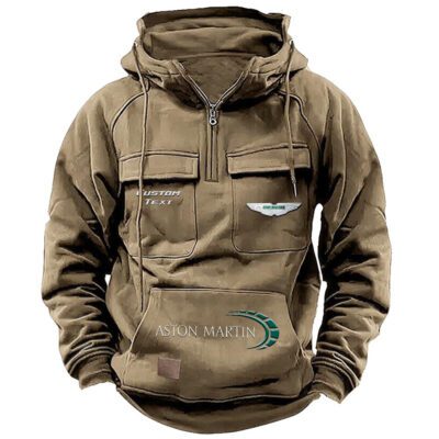 Aston Martin Vintage Quarter Zip Hoodie Retro Hoodie LQZ1436 4
