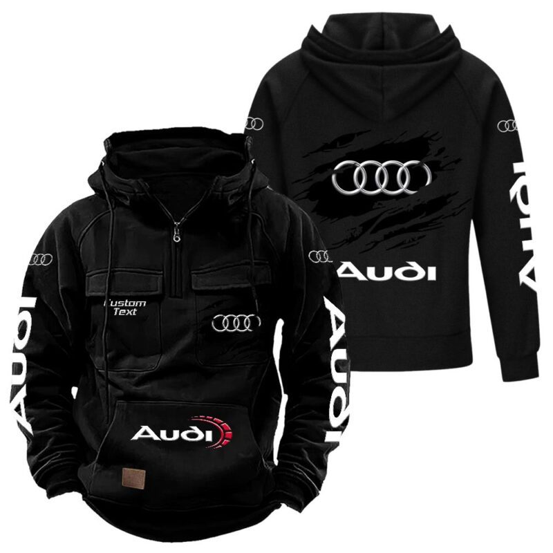 Audi Vintage Quarter Zip Hoodie Retro Hoodie LQZ1014