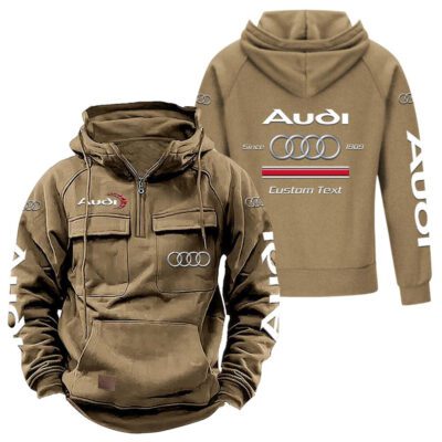 Audi Vintage Quarter Zip Hoodie Retro Hoodie LQZ1131 4 Audi Vintage Quarter Zip Hoodie Retro Hoodie LQZ1131 4