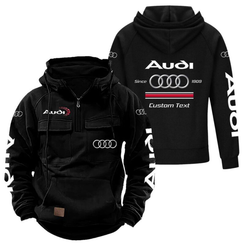 Audi Vintage Quarter Zip Hoodie Retro Hoodie LQZ1131