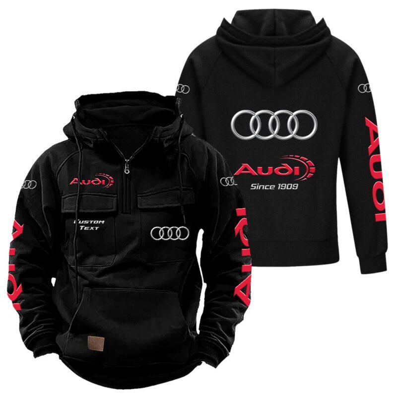 Audi Vintage Quarter Zip Hoodie Retro Hoodie LQZ1366