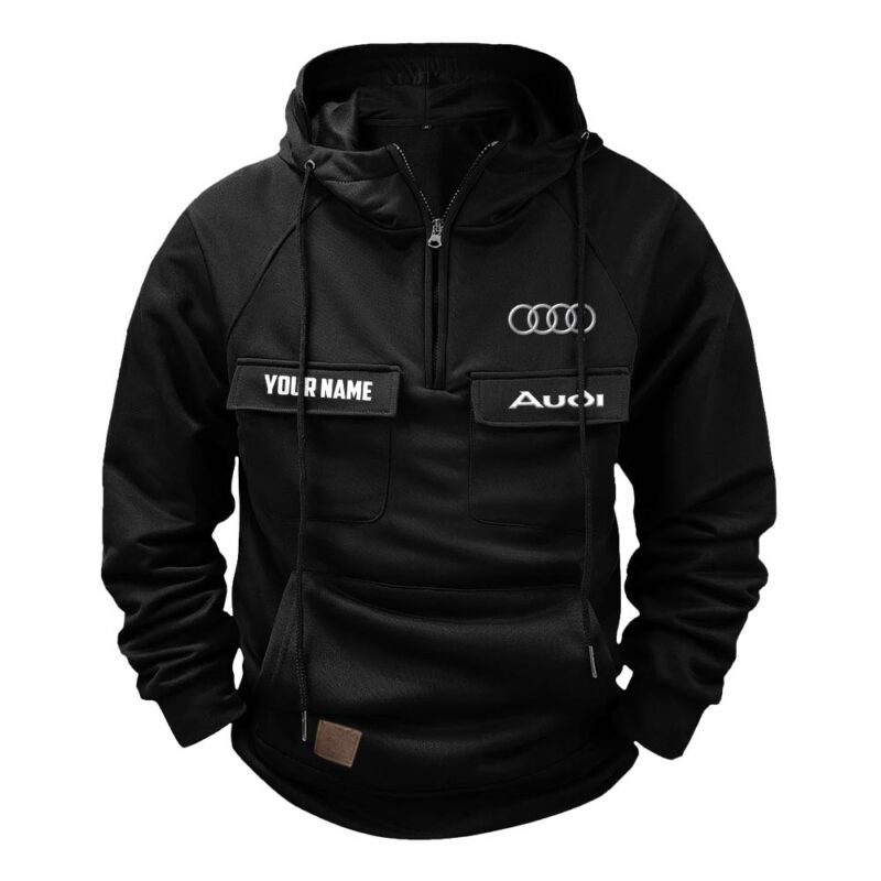 Audi Vintage Quarter Zip Hoodie Retro Hoodie LQZ1407