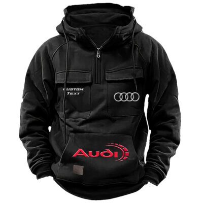 Audi Vintage Quarter Zip Hoodie Retro Hoodie LQZ1459 1