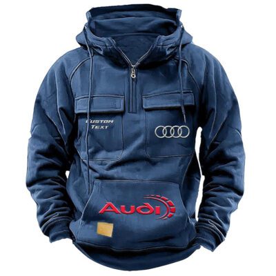 Audi Vintage Quarter Zip Hoodie Retro Hoodie LQZ1459 2