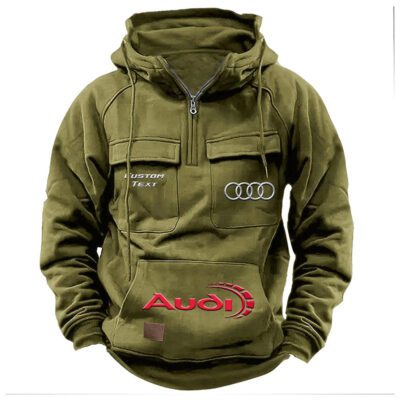 Audi Vintage Quarter Zip Hoodie Retro Hoodie LQZ1459 3
