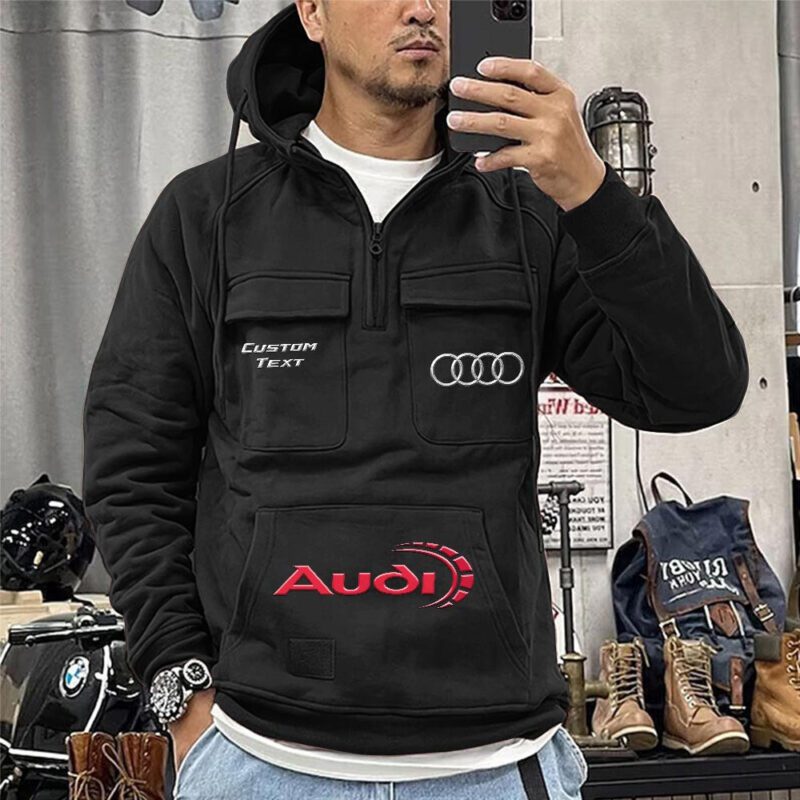 Audi Vintage Quarter Zip Hoodie Retro Hoodie LQZ1459