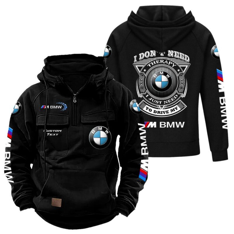 BMW M Vintage Quarter Zip Hoodie Retro Hoodie LQZ1248