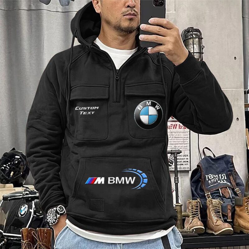 BMW M Vintage Quarter Zip Hoodie Retro Hoodie LQZ1460