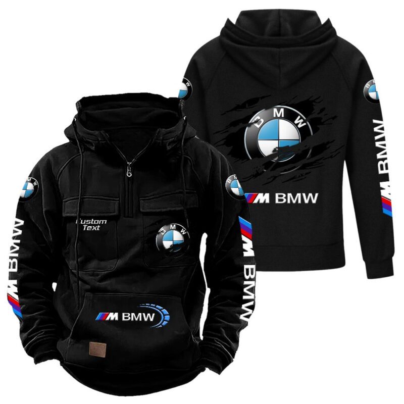 BMW M Vintage Quarter Zip Hoodie Retro Hoodie LQZ1567