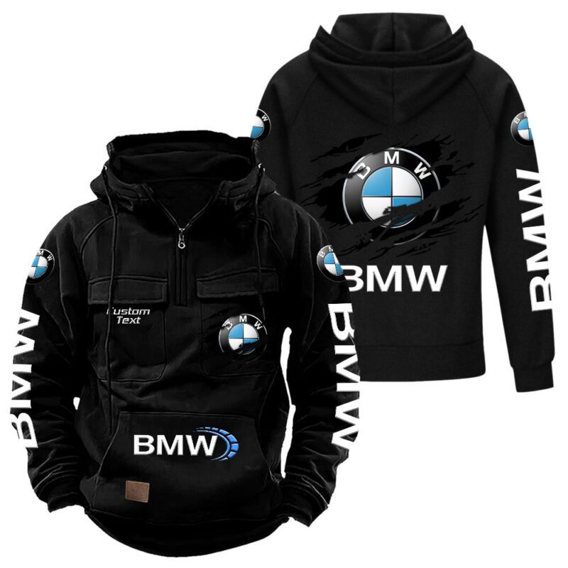 BMW Vintage Quarter Zip Hoodie Retro Hoodie LQZ1046