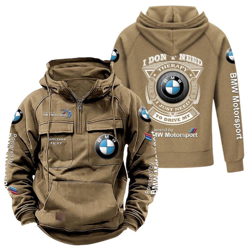 BMW Vintage Quarter Zip Hoodie Retro Hoodie LQZ1190 4