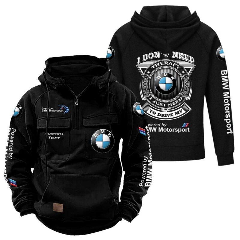 BMW Vintage Quarter Zip Hoodie Retro Hoodie LQZ1190