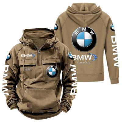 BMW Vintage Quarter Zip Hoodie Retro Hoodie LQZ1357 4