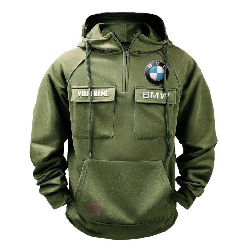 BMW Vintage Quarter Zip Hoodie Retro Hoodie LQZ1401 2