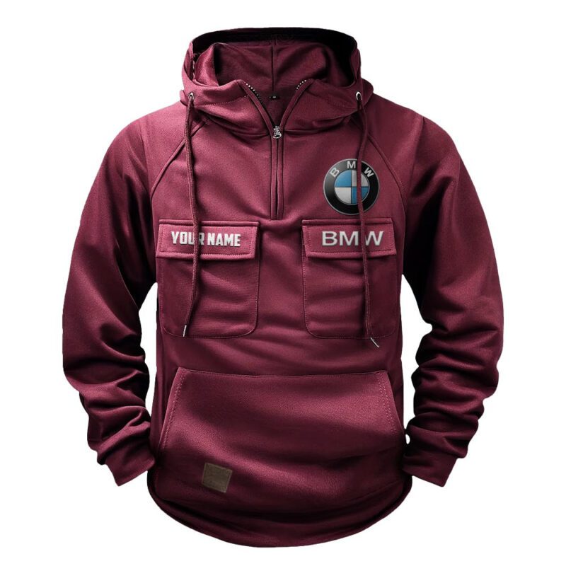 BMW Vintage Quarter Zip Hoodie Retro Hoodie LQZ1401 4