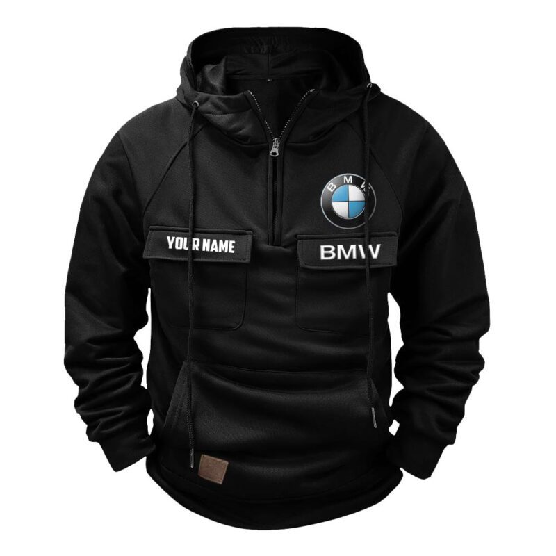 BMW Vintage Quarter Zip Hoodie Retro Hoodie LQZ1401