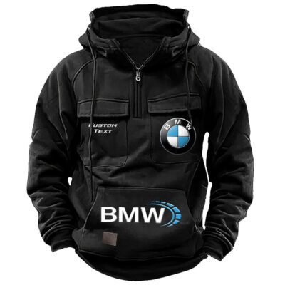 BMW Vintage Quarter Zip Hoodie Retro Hoodie LQZ1504 1
