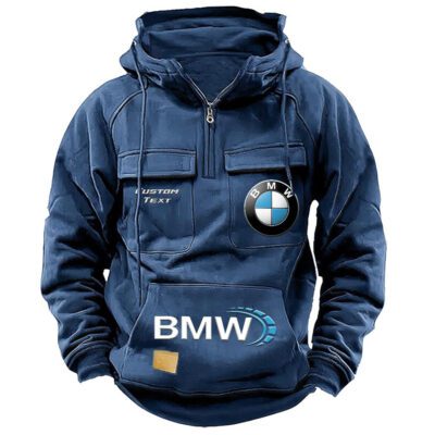 BMW Vintage Quarter Zip Hoodie Retro Hoodie LQZ1504 2