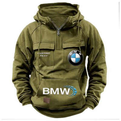 BMW Vintage Quarter Zip Hoodie Retro Hoodie LQZ1504 3