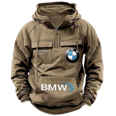 BMW Vintage Quarter Zip Hoodie Retro Hoodie LQZ1504 4