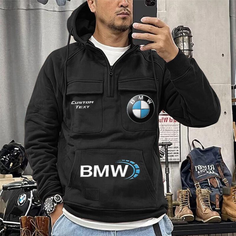 BMW Vintage Quarter Zip Hoodie Retro Hoodie LQZ1504