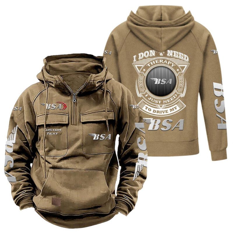 BSA Vintage Quarter Zip Hoodie Retro Hoodie LQZ1186 4