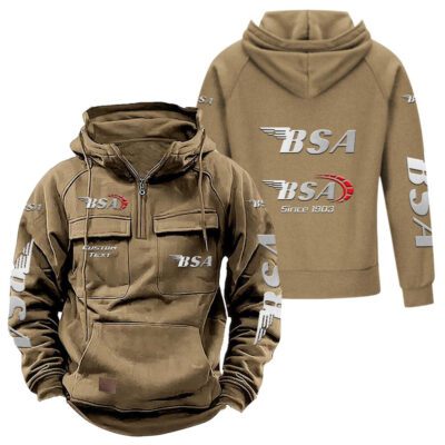 BSA Vintage Quarter Zip Hoodie Retro Hoodie LQZ1332 4