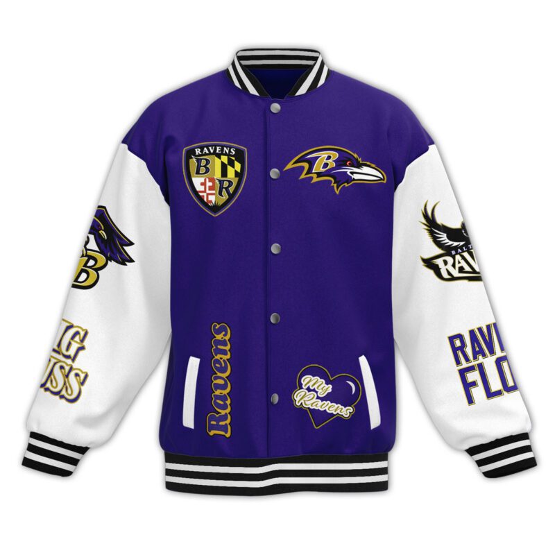 Baltimore Ravens NFL Baseball Jacket For Fan CFB1105 2
