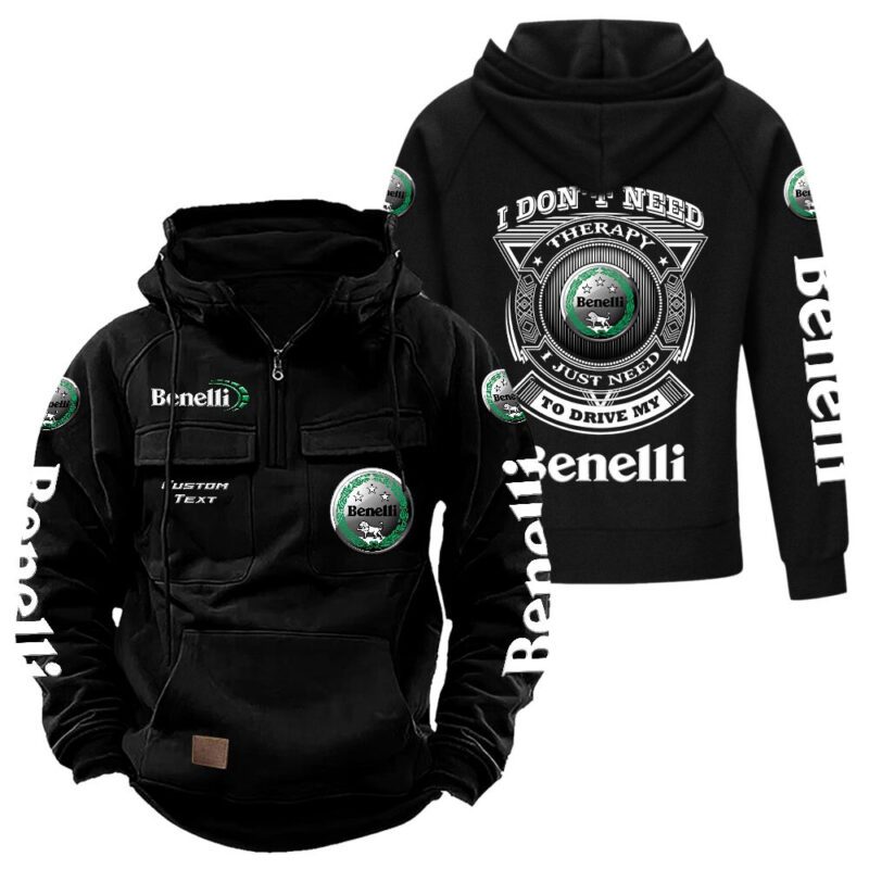Benelli Vintage Quarter Zip Hoodie Retro Hoodie LQZ1196
