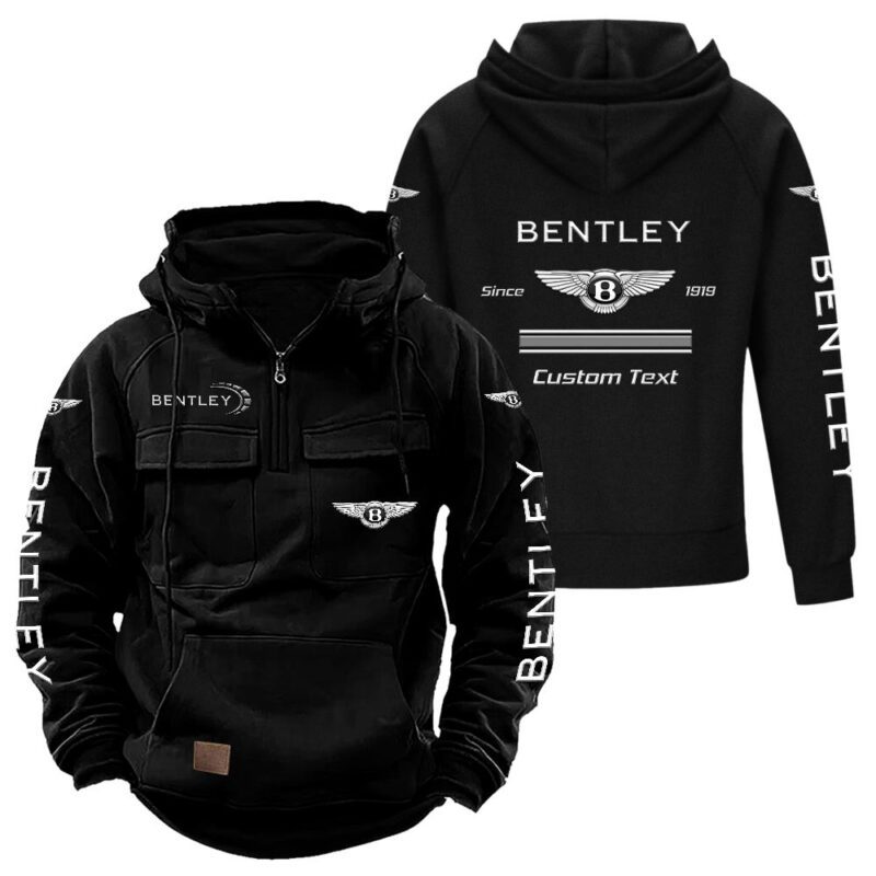 Bentley Vintage Quarter Zip Hoodie Retro Hoodie LQZ1160