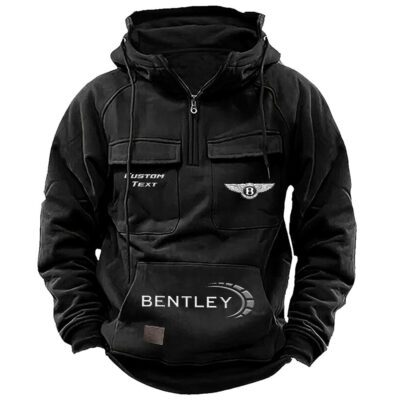 Bentley Vintage Quarter Zip Hoodie Retro Hoodie LQZ1458 1