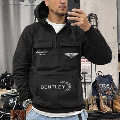 Bentley Vintage Quarter Zip Hoodie Retro Hoodie LQZ1458