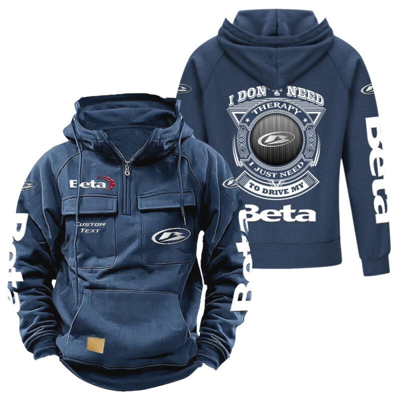 Beta motorcycles Vintage Quarter Zip Hoodie Retro Hoodie LQZ1175 2