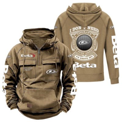 Beta motorcycles Vintage Quarter Zip Hoodie Retro Hoodie LQZ1175 4
