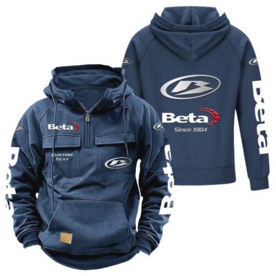 Beta motorcycles Vintage Quarter Zip Hoodie Retro Hoodie LQZ1333 2