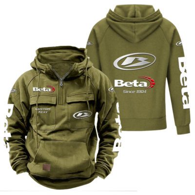 Beta motorcycles Vintage Quarter Zip Hoodie Retro Hoodie LQZ1333 3