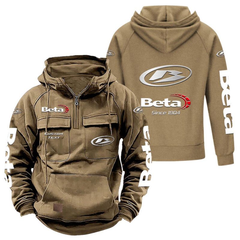 Beta motorcycles Vintage Quarter Zip Hoodie Retro Hoodie LQZ1333 4