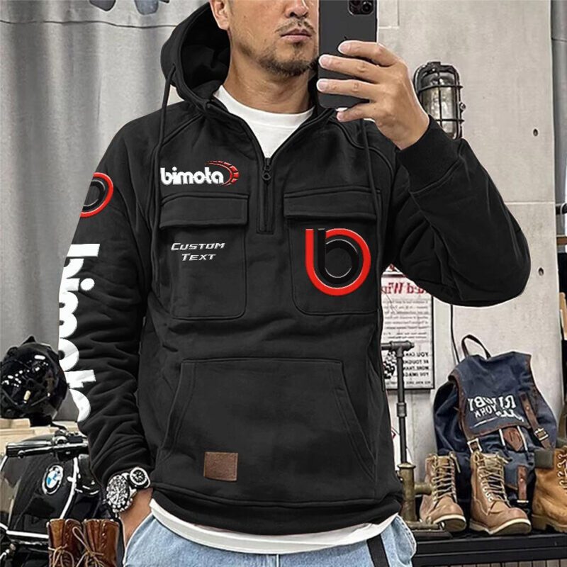Bimota Vintage Quarter Zip Hoodie Retro Hoodie LQZ1201 1