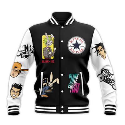 Blink 182 Baseball Jacket For Fan CFB2127 1 Blink 182 Baseball Jacket For Fan CFB2127 1