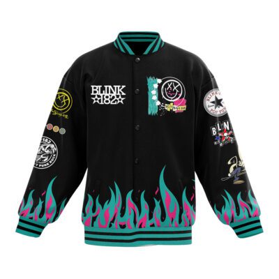 Blink 182 Baseball Jacket For Fan CFB2132 1 Blink 182 Baseball Jacket For Fan CFB2132 1