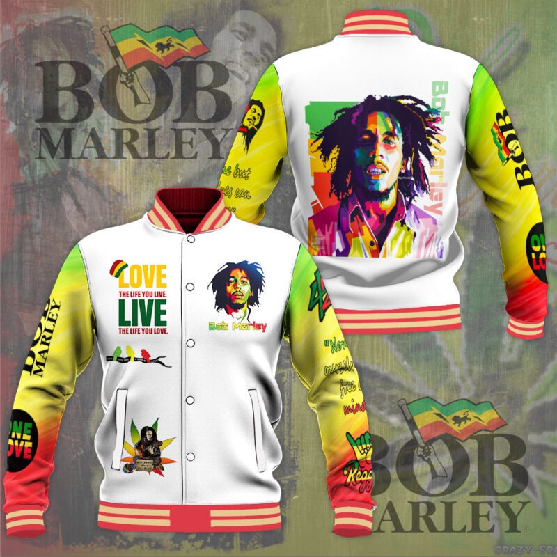 Bob Marley Music Baseball Jacket For Fan CFB1273