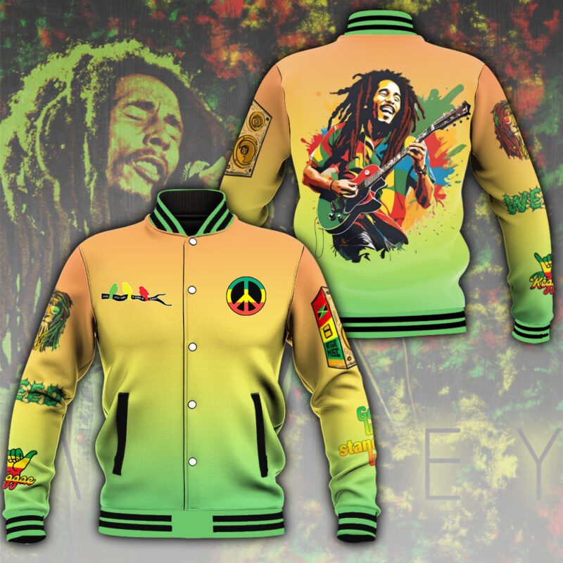 Bob Marley Music Baseball Jacket For Fan CFB1321