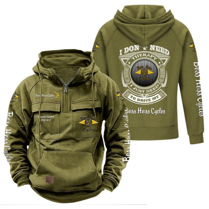 Boss Hoss Vintage Quarter Zip Hoodie Retro Hoodie LQZ1194 3