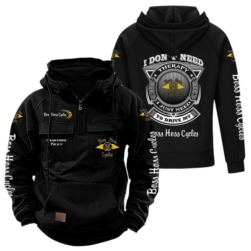 Boss Hoss Vintage Quarter Zip Hoodie Retro Hoodie LQZ1194