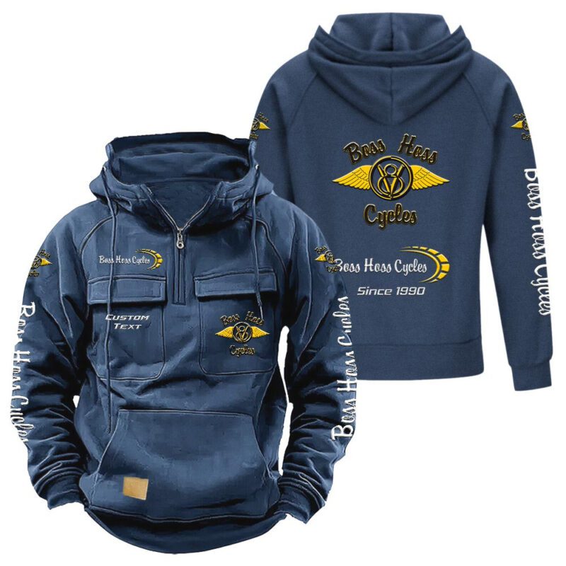 Boss Hoss Vintage Quarter Zip Hoodie Retro Hoodie LQZ1311 2