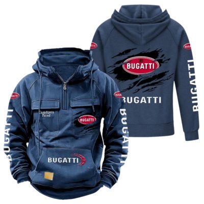 Bugatti Vintage Quarter Zip Hoodie Retro Hoodie LQZ1015 2
