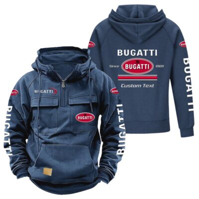 Bugatti Vintage Quarter Zip Hoodie Retro Hoodie LQZ1088 2